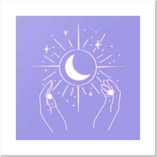 Lunar Witch Moon Stars Cosmos Posters and Art